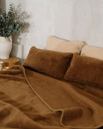 Wolldecke „Chocolate“ aus Kamelhaar & Merinowolle | einlagig