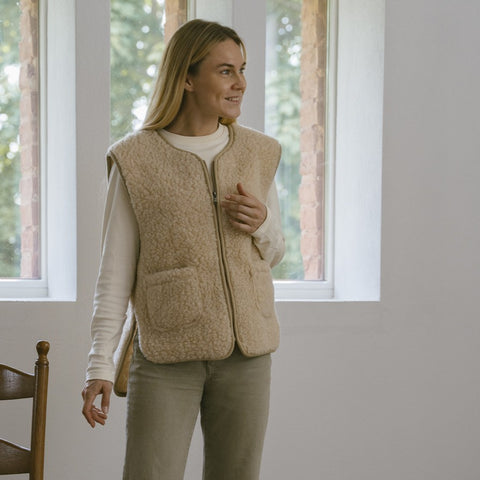 Merino Weste ''Island'' Beige
